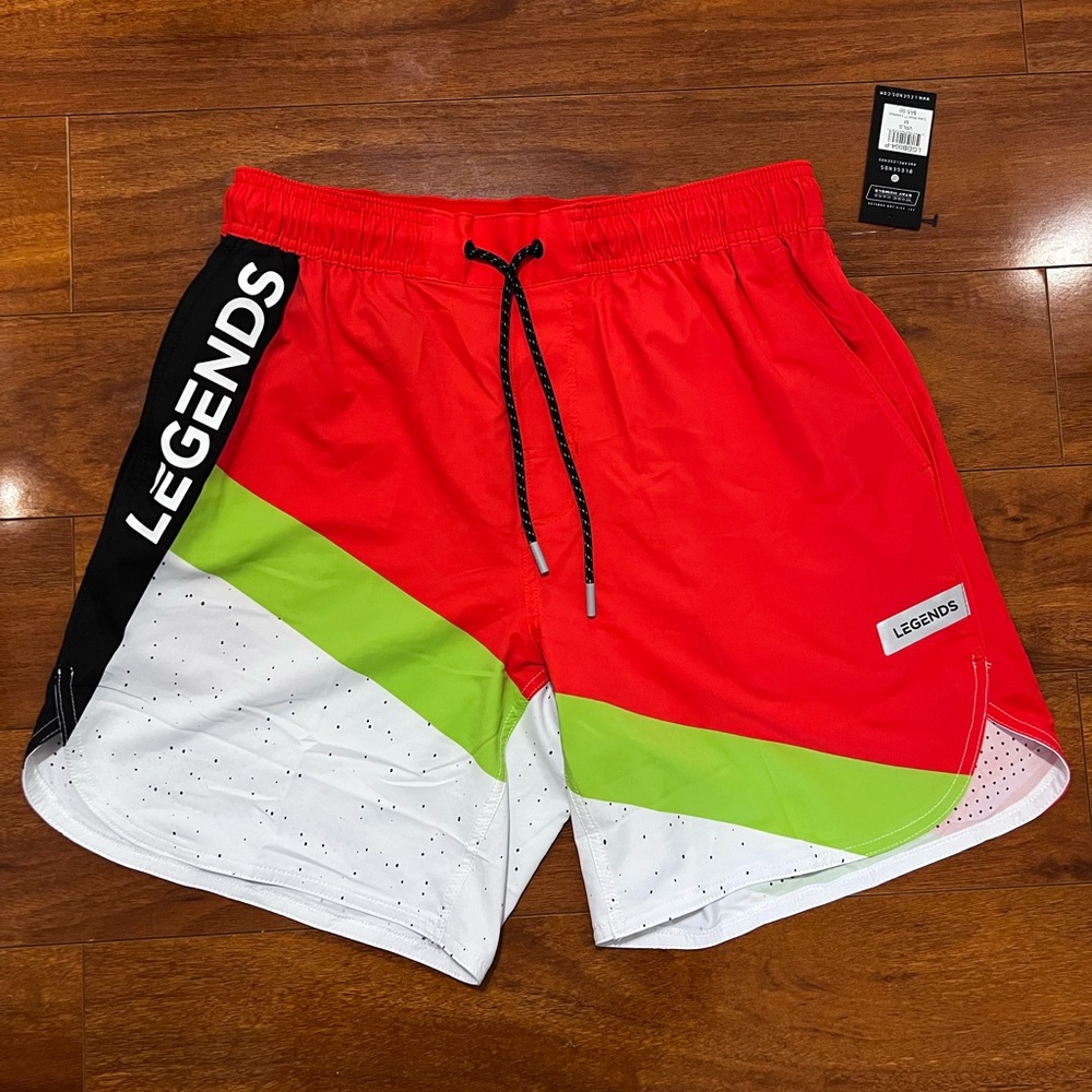 Red and green Legends sport shorts #workout